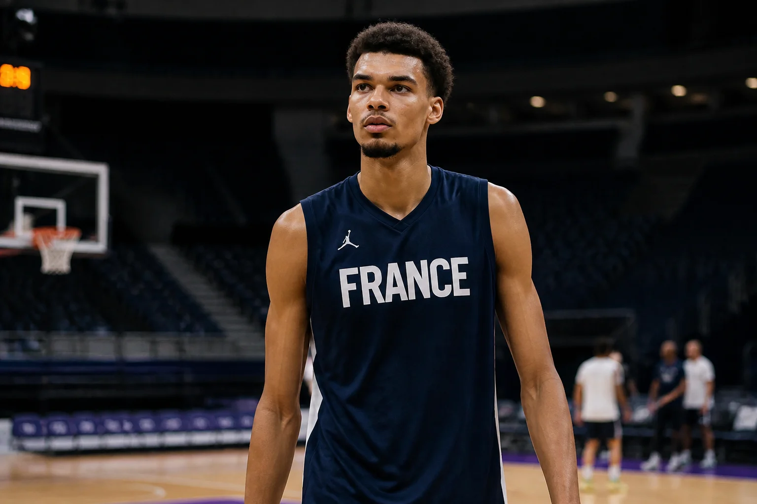 Jeune basketteur talentueux à l'entraînement en salle